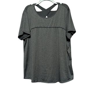 Gray Women's Top with Cross Back Detail